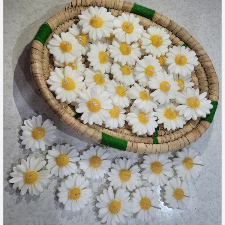 گیفت شمع گل بابونه(مارگاریت و ارکیده )