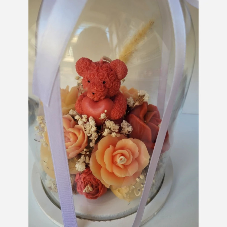 شمع دستساز باکس گل
