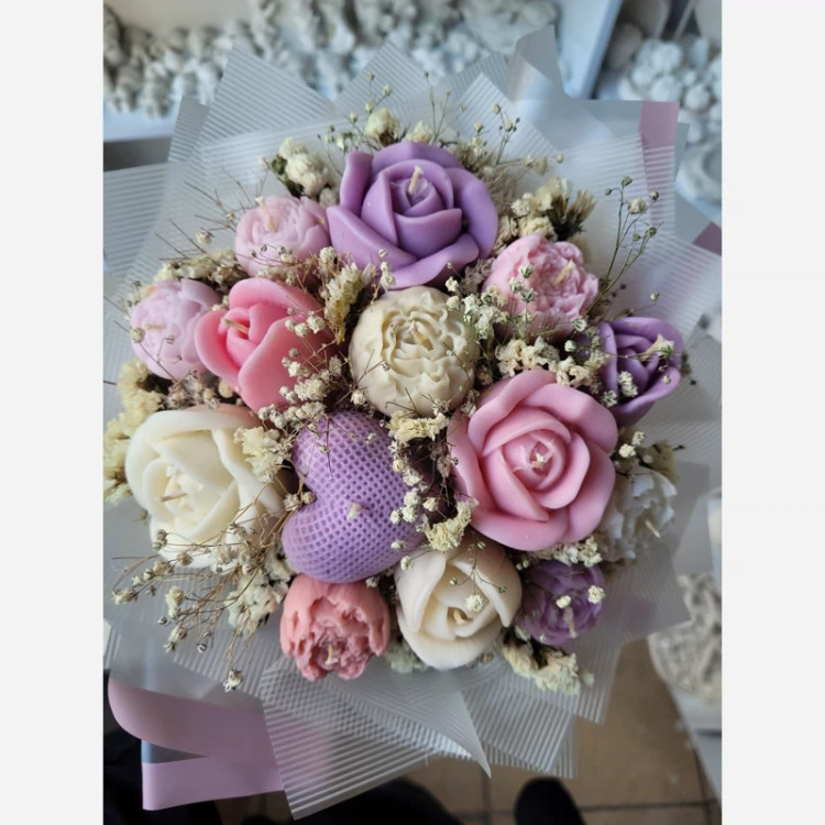 شمع دستساز باکس گل