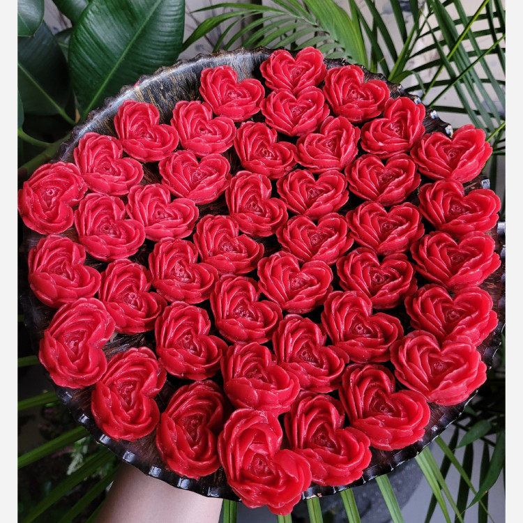 گیفت شمع رز قلبی با پلکسی
